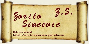 Zorilo Simčević vizit kartica